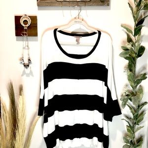 H&M Black and White Striped Thin Sweater